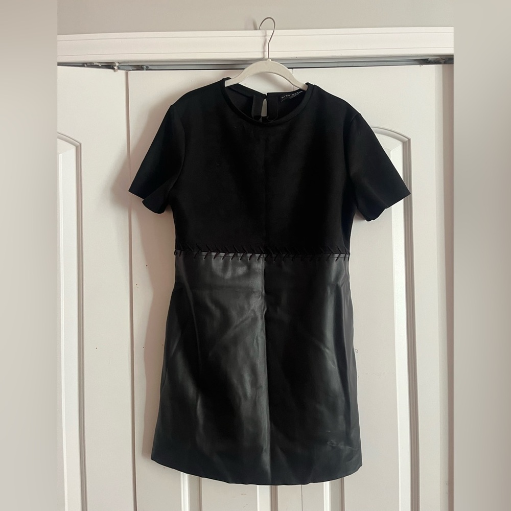 NWOT leather suede dress